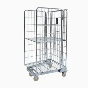 Wholesale Collapsible Logistic Trolley Roll Container Cage Trolley With Layers thumbnail-3