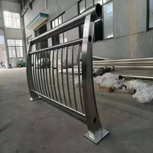 Customized Outdoor Landscape Stainless Steel Posts With Glass Railings and Handrails for Balconies, Subways, Malls, Bridges and Engineering Projects thumbnail-1