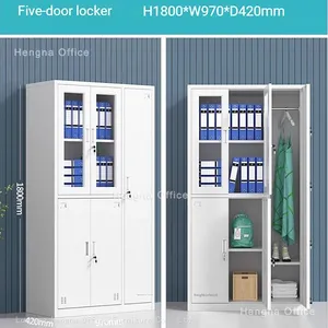 Fire-proof Steel Staff Locker for Hotel Back-of-House: Large Capacity Metal Wardrobe for Restaurant Chef Uniforms and Personal Belongings thumbnail-4
