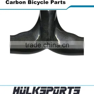 Hot Sale Riser Bar With Stem Inter Cable 400/420/440mm Road Bike Carbon Handlebar Matte Carbon Bicycle Parts thumbnail-4
