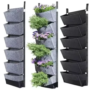 Space-saving Vertical Garden Planter Wall Hanging Multi-pocket Growing Bag for Herbs Strawberries and Flowers thumbnail-1