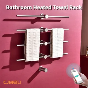 Bathroom Electric Heated Towel Rack, Towel Warmer for Bathroom, Wall Mounted Stainless Steel,4 Colours thumbnail-1