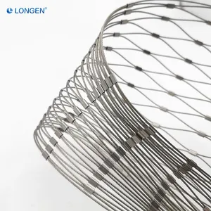 Flexible Stainless Steel Wire Rope Mesh Plain Weave for Green Wall & Vertical Garden With Cutting Bending Services thumbnail-2