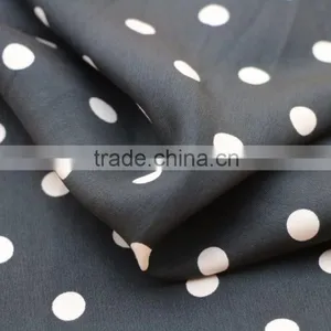 Summer Top Selling Women Dresses Cupro Type100%viscose Twill Dot Print Fabric thumbnail-6