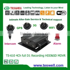 4ch Vehicle Dvr With 4 Camera Kits Vehicle Blackbox Dvr 4 Cameras MDVR Usb 2.0 Dvr Adapter 4 Channel Driver thumbnail-1