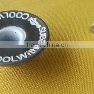 Metal Jeans Button in Anti-brass With White Tumbled -- J1544 thumbnail-2