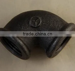 Black Malleable Cast Iron Pipe Fittings 90degree Round Head Pipe Fitting Elbow thumbnail-4
