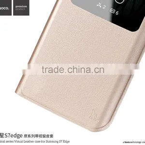 Hoco Original Series Visual Flip PU Leather View Window PC Protective Back Cover Case For Samsung S7 Edge TB-0258 thumbnail-4