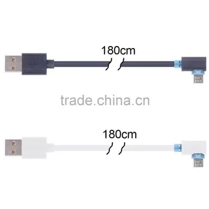 90 Degree Angled Micro Usb Angle Cable USB 2.0 to Micro Usb Male to A Type Male Data Cable for Samsung Galaxy/tablet Cell Phone thumbnail-2