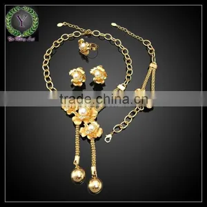 Dubai Gold Jewelry Set , Latest Style Wedding Jewelry Set , 18k Gold Plated Jewelry Set thumbnail-1