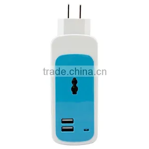3 in 1 Dual USB Universal Socket Mini Home Travel Charger thumbnail-1