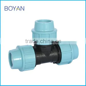 BOYAN Zhejiang Taizhou Light Blue 20mm-110mm for Irrigation Plastic Equal Tee pp Compression Fitting thumbnail-1