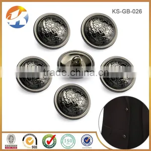 Round Gun Metal Custom Logo Sewing Buttons thumbnail-5