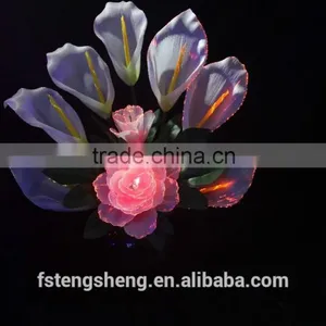 Home and Wedding Decor Fiber Optic LED Calla Lily Flower Light Peony Flower Pot Lamp thumbnail-2