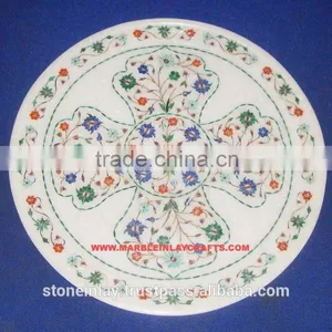 Round Marble Pietra Dura Plate thumbnail-1