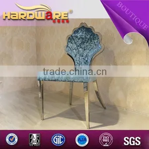 China Manufactry Royal Blue Design Amodern Fabric Dining Chair thumbnail-3