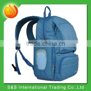 Toxin Free Polyester Backpack Diaper Bag Padded Baby Travel Bag Blue thumbnail-1