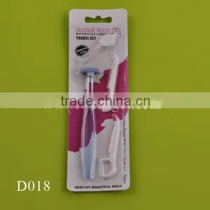 Plastic Tongue Cleaner With Floss Pick and Interdental Brush thumbnail-1