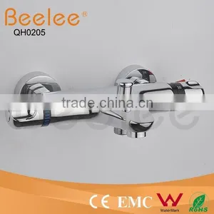 Brass Thermostatic Shower Facuet Wall Tap Mixer With Divertor thumbnail-2