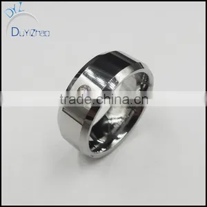 8mm Fashion cz Stone Wedding Rings Tungsten Wedding Ring thumbnail-1