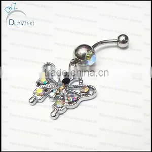 Butterfly Navel Piercing Nickel Free Belly Button Rings Body Jewelry thumbnail-1