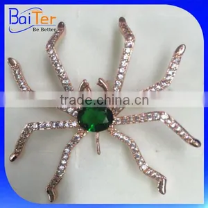 China Made Wholesale Gold Plated Fashion CZ Spider Brooch thumbnail-1