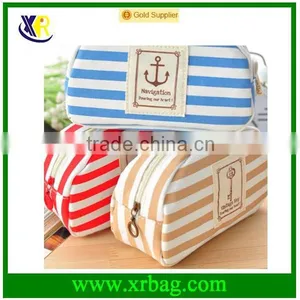 Promotional Striped Canvas Small Cosmetic Bags thumbnail-1
