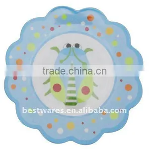 2015 New Arrival Melamine Blue and White Lace Plate Tableware thumbnail-1