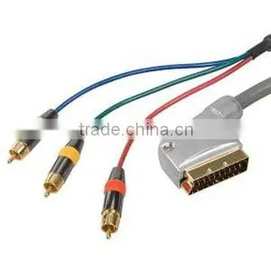 ROHS&CE&UL Certificated Scart to 3rca Cable Connector for Multimedia thumbnail-1