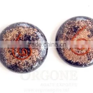 Black Tourmaline Orgone Energy Disc | Orgone Energy-Orgonite Black Tourmaline Cabachons | Orgonite India thumbnail-1