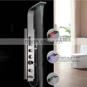 China Supplier LED 304 Stainless Steel Column Set Shower Panel Y-002 Quality Choice thumbnail-1