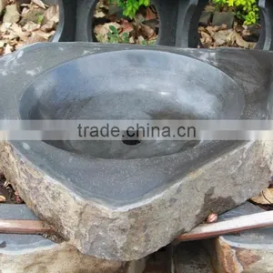 Bathroom Marble Sink Black Stone Lavabo for Home Hotel Restaurant thumbnail-1