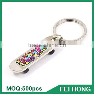 China Supplier Newest Two Sided Printing Custom Metal Trendy Keychain thumbnail-4