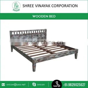 Antique Design Superior Quality Wooden Bed Made of High Grade SheSham and Acacia Wood thumbnail-1