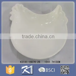 Wholesale Ceramic Plate Cheap Porcelain Chicken Shape Plates for Dinner thumbnail-2