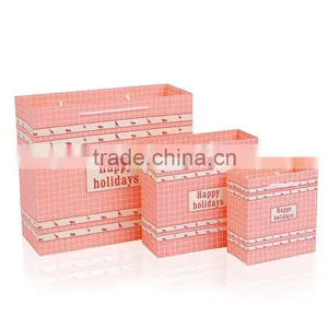 Lovely Pink Happy Holiday Kraft Paper Bag thumbnail-3