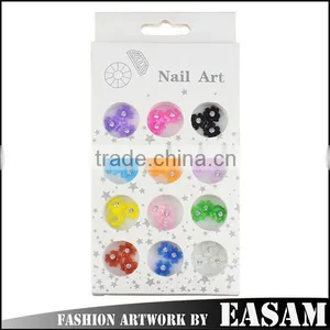 Easam Hot New 12 Space Plastic Flower Design Nail Art Decoration Box Welcome OEM/ODM thumbnail-1