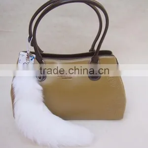 Natural Fox Fur Tail / Dye Color Fox Tail Fur Keychain thumbnail-1