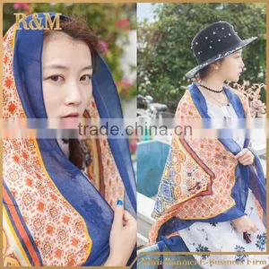 Tassels Design Digital Print Polyester Scarf China Wholesale thumbnail-4