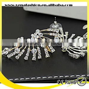 Sector Shape Artificial Man Made Full Diamonds Earrings Woman thumbnail-4