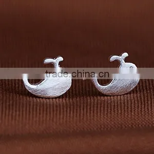 Fashion Women 18k White Gold Plated Crystal Zirconia Dolphins Earring thumbnail-1