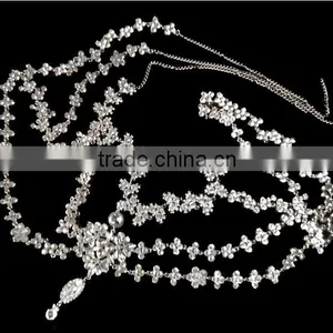New Design High-end Jewelry Rhinestone Sexy Wedding Bridal Body Chain Dress thumbnail-2