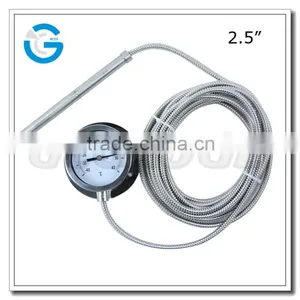 High Quality 2 1/2inch 63mm Dial Stainless Steel Capillary Water Heater Thermometer thumbnail-1