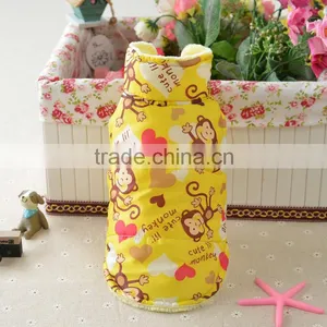 Cute Pink Blue Yellow Monkey Thermal Winter Tank Cat Dog Pet Wear Pet Apparel thumbnail-6