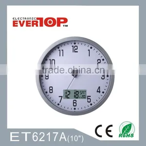 2016 Quartz Wall Clock With Analog & LCD Dual Display ET6217A thumbnail-1
