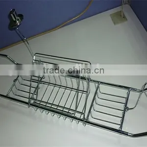Chrome or Stainless Steel Extandable Bathtub Caddy thumbnail-2