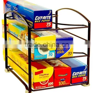 3 Tiers Metal Kithen Wrap Organizer Rack thumbnail-1
