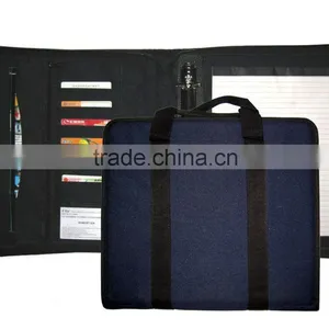 600D RING BINDER ZIPPER IN BLUE WITH HANDER thumbnail-1