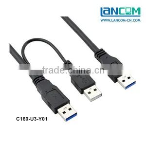 A Usb Y-cable a Male 2 Male 3.0 y Cable Amazon Sell thumbnail-1