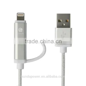High Quality Genuine MFi Cell Phone Fast Usb Cable 2 in 1 Universal thumbnail-1